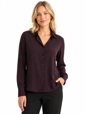 Theyskens' Theory Purple Sheer Silk Blouse